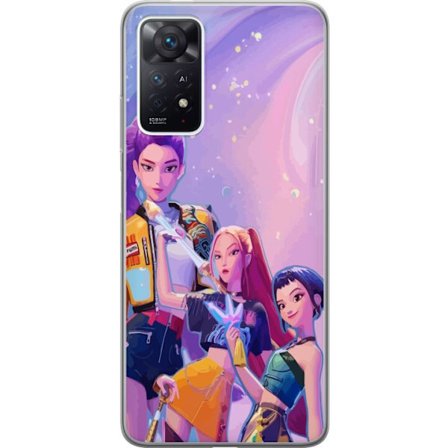 Kompatibelt Mobildeksel til Xiaomi Redmi Note 11 Pro Futuristiske popdamer i neonfarger med magiske detaljer mot en drømmeaktig galaksebakgrunn