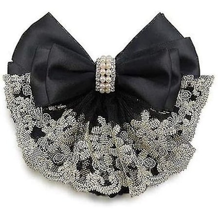 2-pack Professionell Bun Cover Mesh Hårnät Rosett med Skålad Spets