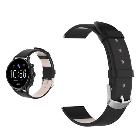 Fossil Gen 5 äkta läder klockarmband - svart