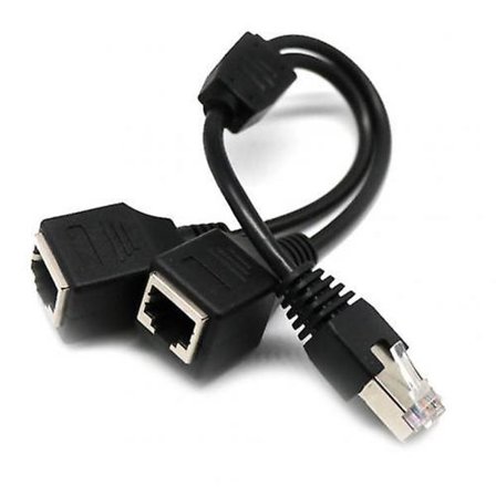 Rj45 Ethernet Splitter Adapter 1 hann til 2 hunn Lan Network Splitter Støtte Cat7 Cat6 Internett Nettverk Utvidelseskabel