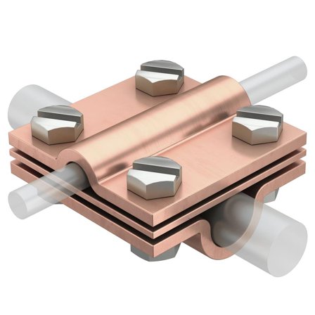 Obo Bettermann 5312442 Korsklämma med mellanplatta, Jordning & åskskydd