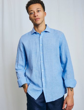 Bruun & Stengade Bs Antonelli Casual Modern Fit Shirt - Blue - M