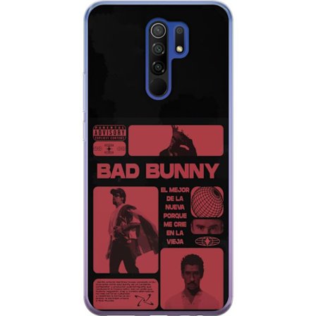 Yhteensopiva Puhelinkuori Xiaomi Redmi 9 Bad Bunny NFL-inspiroima kilpi logo, jossa on amerikkalainen jalkapallo ja tähtiä
