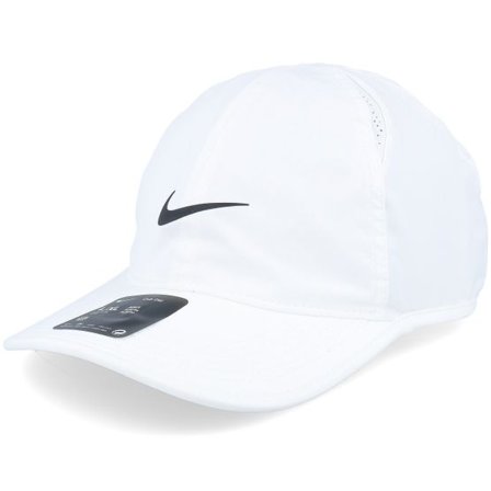 Nike - Vit unconstructed Keps - Club Cap White/Black Dad Cap @ Hatstore