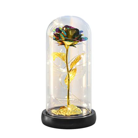 Konserverad guldfolie Rose Blomsterdekoration Fashionabla skrivbordsdekorativa rekvisita Födelsedagspresent Colorful Gold Foil