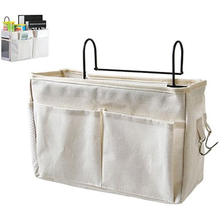 Sengelomme - Sengeorganisator m/ Beslag - Sengopbevaringspose - Bomuld - Sengopbevaringspose