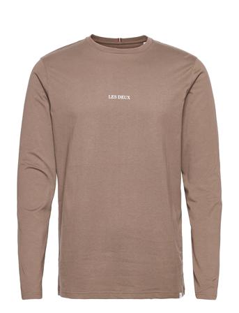 Lens T-Shirt Ls T-Langærmet Skjorte Brun Les Deux