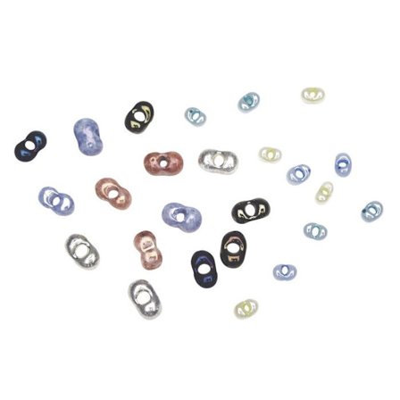 Rocailles papillon, 2x4 mm, ametist, låda 18 g