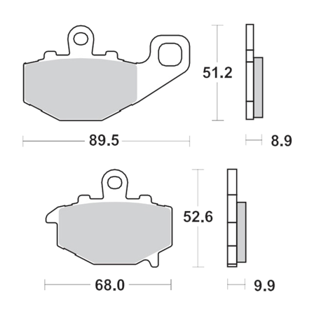 Moto-Master RoadPro Ceramic Rear Brake Pads - Kawasaki Ninja 400R 2011-2011