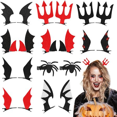 20 stk Halloween horn klips til hår klip flagermus ører Halloween fest kostume fest favoriserer