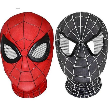 Spiderman-maske Halloween-kostyme Cosplay Balaclava-hette Voksne Barn (svart/rød)