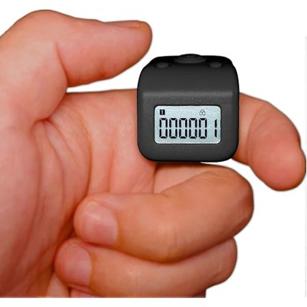 Oppladbar fingerteller, IPX8 vanntett rundeteller, stille 6-kanals digital Tasbih-teller med LED for bønn, svømming, strikking, gave