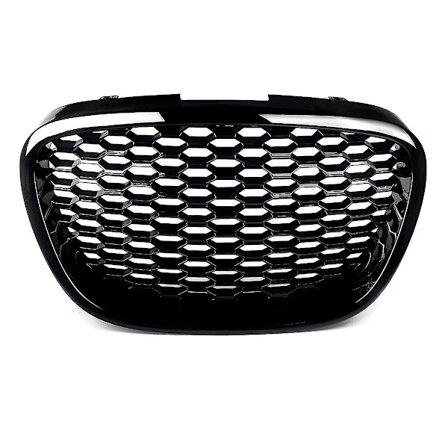Glanset/Matt Svart Front Honeycomb Grill Mesh Badgeless Grill For Seat Leon Mk2 1p Altea Toledo Mk3 2004-2009 Front Støtfanger Grill