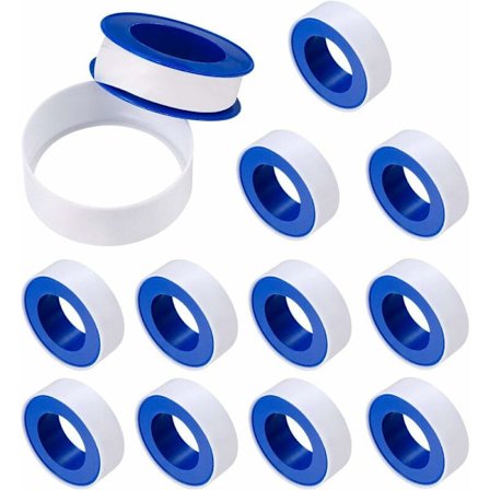Tiivistysteippi, teollinen merkintäteippi, Teflon putkitiivistysteippi, 12 mm x 10 m rulla putkiteippiä - 12 kpl