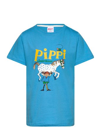 Pippi Langstrømpe Pippi T-Shirt 2 - Blue - 158/164