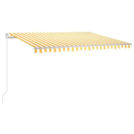 Vidaxl Markis Manuellt Infällbar 400x350 Cm Gul Och Vit Gul