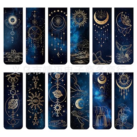 12 stk. magnetiske bogmærker til piger, drenge, papirvarer, boglæsning, magnetiske bogmærker til voksne mænd