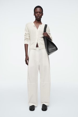 COS Women's Knitted Linen Cardigan in White