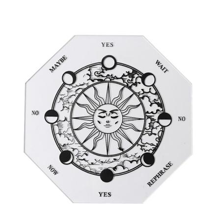 Akryl Pendelplate Skive Tre Base Stil 2-sort 25cm