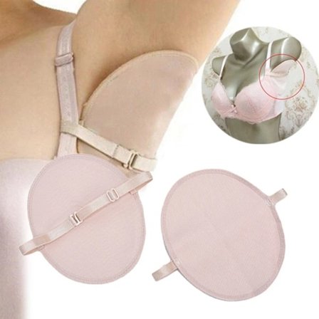 1 stk. T-shirtformet svedabsorberende indlæg til kvinder, genanvendelige og vaskbare, svedabsorberende armhuleindlæg, absorberende deodorantindlæg