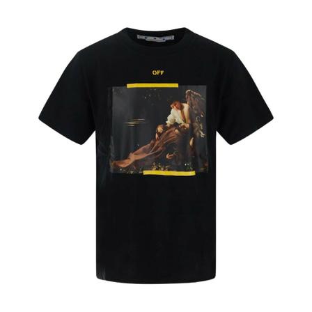 Off White Diagonal Arrow Caravaggio T-Shirt Sort, Herre T-shirts, Størrelse: M