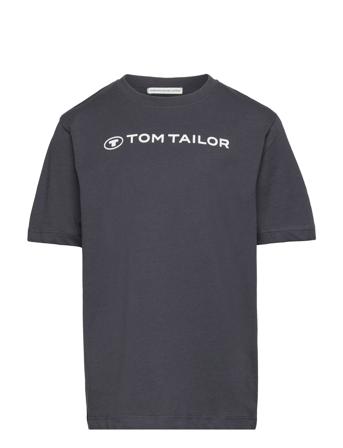 Regular Printed T-Shirt T-shirts Short-sleeved Grå Tom Tailor*Betinget Tilbud