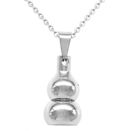 Rustfritt stål Kalebass Aske Urne Halskjede Kremasjon Minne Smykke Kjede -