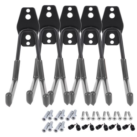 5st Väggmonterade garagekrokar Organisation Förvaringshängare för elverktygsrep Spade Cykelslang (svart)