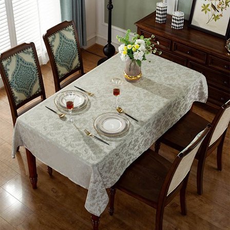 (Sandy, Rektangulär/Avlang, 130 x 180 CM (4-6 platser)) Jacquard Duk Blommig Damask Duk Sp