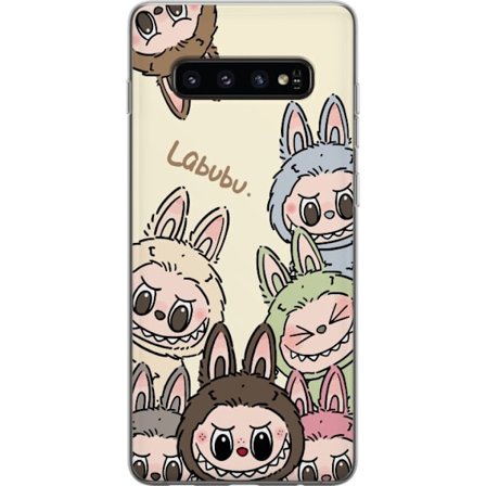 Kompatibelt Mobildeksel til Samsung Samsung Galaxy S10 Monster kanindukke med blomsterkrans vinylfigur