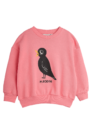 Mini Rodini Blackbird Sweatshirt Hoodies & sweatshirts Unisex Rosa 116/122