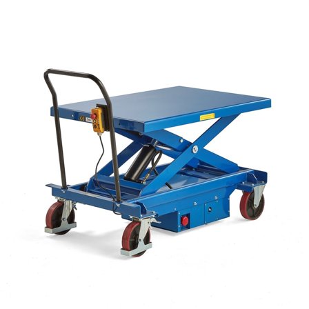 Electric lift trolley TURBO, 1000 kg, 1200x800 mm