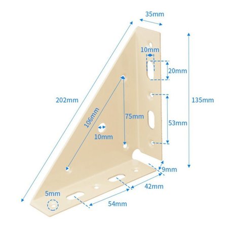 Rettvinklet hjørne Hjørnebraketter FARGE 4 FARGE 4