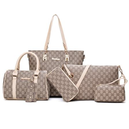 Dame Dame Håndveske Mote Retro Mor og Barn Bag Stor kapasitet skulder Crossbody Handbag Beige