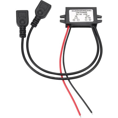 DC 12V till 5V 3A Konverter Dubbel 2 USB till Auto Strömförsörjning Steg-ner Spänningsregulator