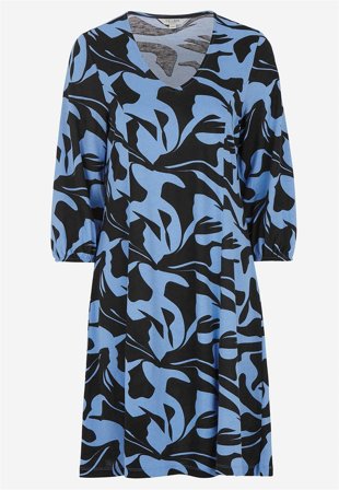 Cellbes of Sweden - Jersey-kjole med prinsessesnitt i blå / mønstret for damer i størrelse 42/44