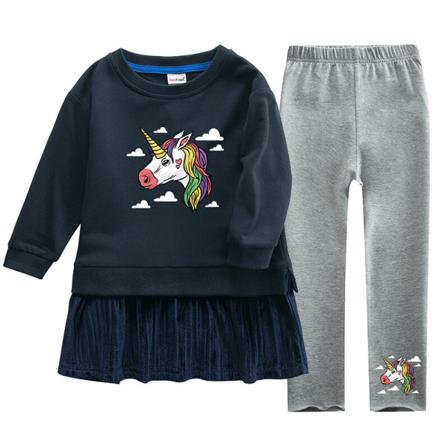 Girls Swing Sweatshirt Klänning+ Byxor Långärmad 115 Delar Outfit