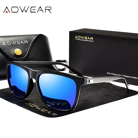 AOWEAR HD Natkørebriller Mænd Aluminium Gule Glas Solbriller Mænd Polariserede Nat Sikker Kørsel Briller Oculos Gafas De Sol