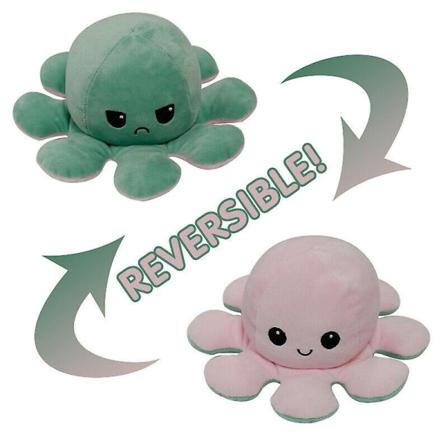 Kaksipuolinen käännettävä Octopus Pehmolelut Eläimet Nukke Lahja Green light pink