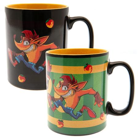 Crash Bandicoot Mega Värmeförändrande Mugg En Storlek Svart/Orange/Grön Black/Orange/Green One Size
