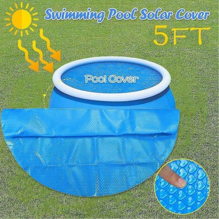 Runt Poolskydd 5ft Fot Ovan Jord Blått Skydd Pool