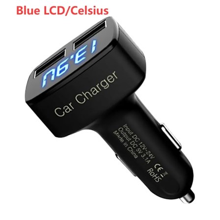 Dual USB Cigartænder Biloplader Hurtig Oplader Cigartænder Jack 3.1A Output Voltmeter Amperemeter Tester Biloplader Strømforsyningsadapter