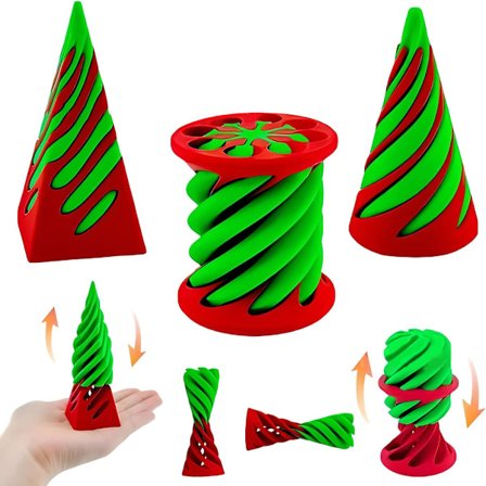 Pack Impossible Cones, Spiraalikartiot Fidget-lelu Mahdoton pyramidi päästä päähän -lelu vihreä