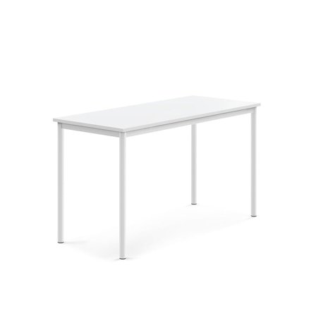 Desk SONITUS, 1400x600x760 mm, white high pressure laminate, white