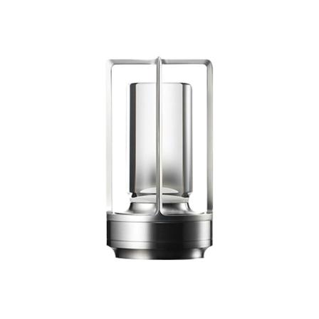 Krystallys, genopladeligt LED-lys i tre farver, velegnet til restauranter/soveværelser/barer/caféer/campinglys Silver