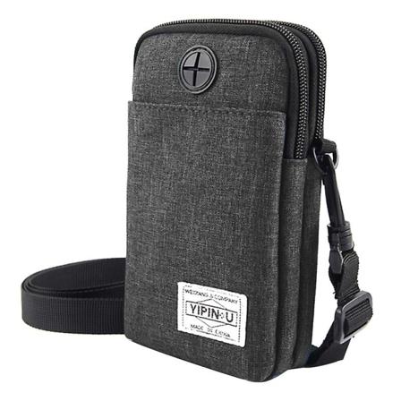 Mini Midjeveske Vanntett Fanny Pack Telefonlomme Skråveske Brystveske Slitesterk Svart