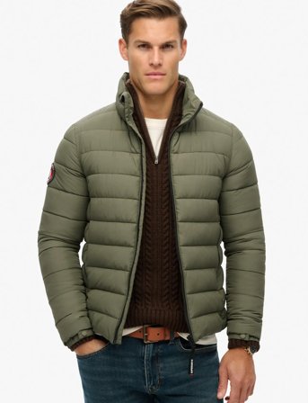 Superdry Fuji Emb Padded Jacket - Khaki green - M