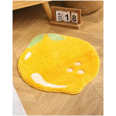 En bit citron i en speciell formad områdematta 48x60cm Sovrum En