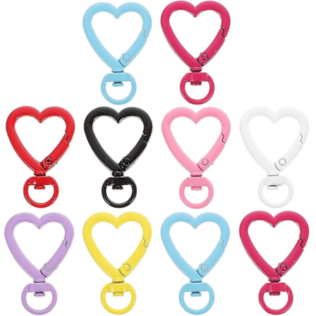 10 kpl Sydänlukko Avaimenperä Klipsi Kääntyvä Hummerilukko Napsahtava Koukku Ripustus Solki Avaimenperä Klipsi Sekaväri