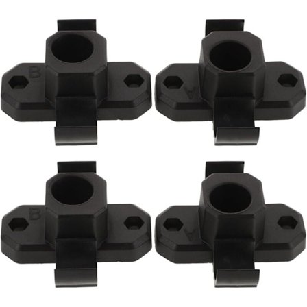 4-pack justerbara hopfällbara bordsbensfästen i stål för utemöbler, svart plast